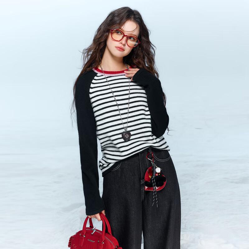 

Sancai Women s 2025 Winter Striped Knit Pullover XL