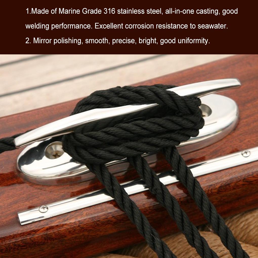 Boat Deck Folding Cleat Portable 5-inch Removable Pre-drilled Mirror Polished Glossy Canoe Mooring Cleats Parts