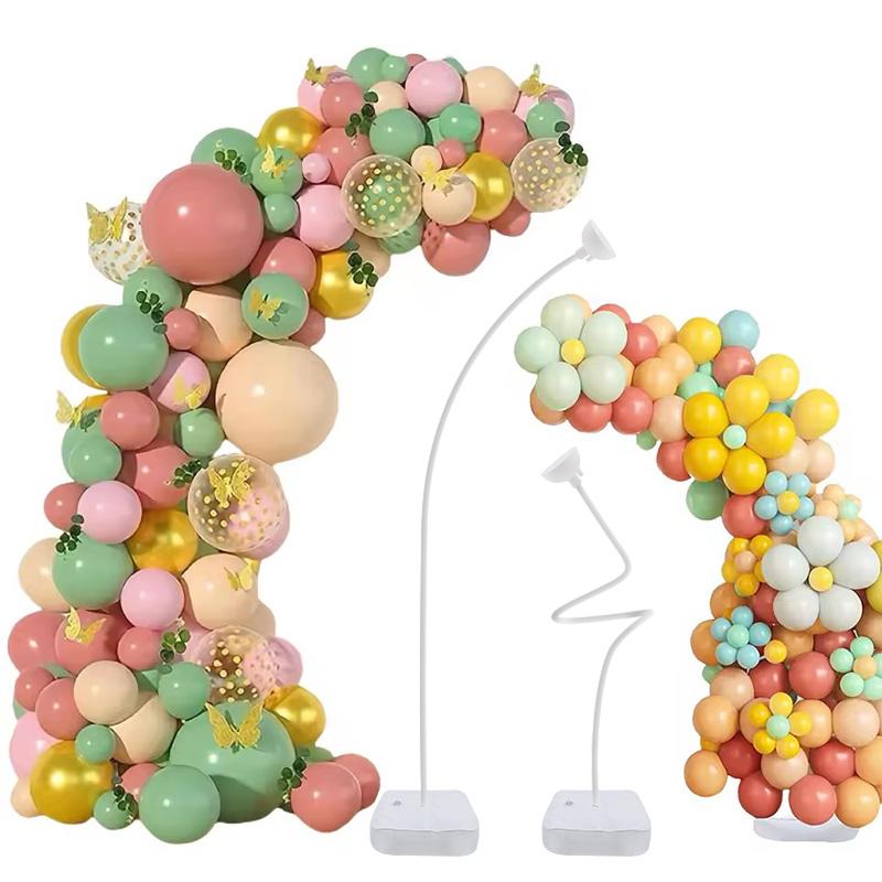2er-Set Ballonständer-Bogenrahmen, frei biegsamer Ballonständer mit Basisset für Hochzeiten, Kindergeburtstage, Babypartys und Dekorationen