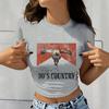 Summer Letter Slim Fit Crew Neck T-Shirt Women's Top Short