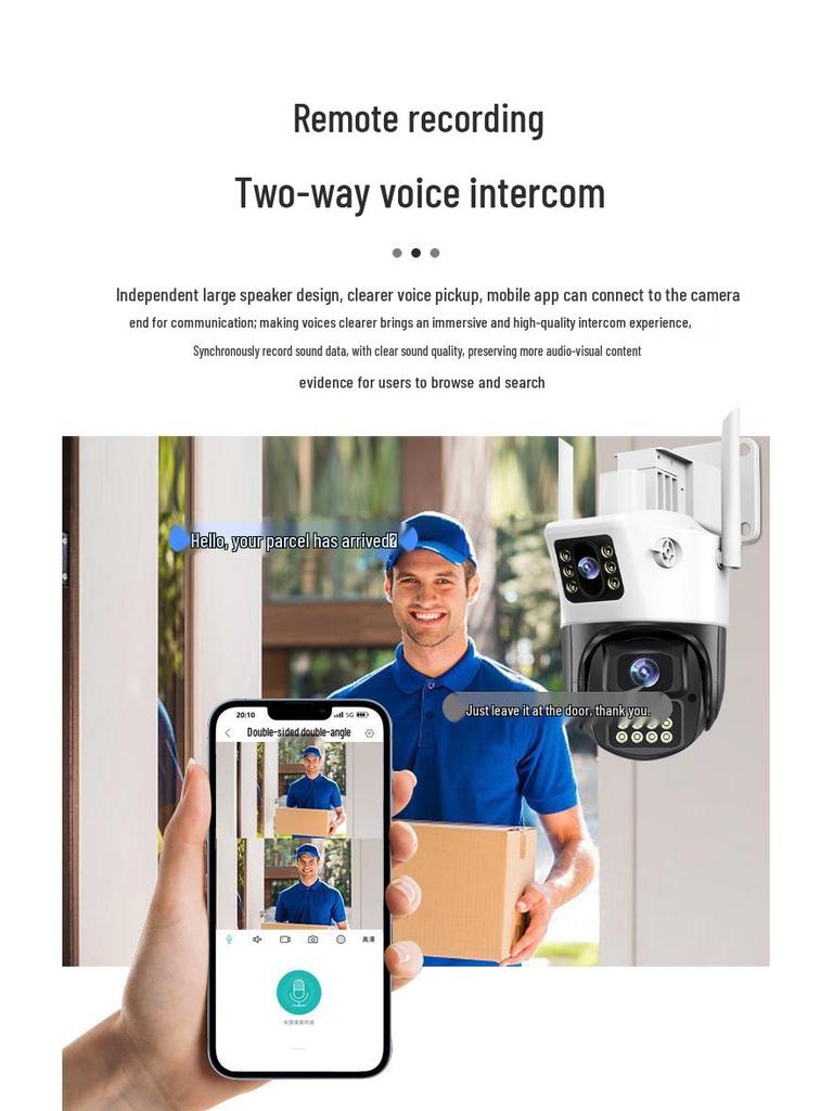 360° Outdoor Mobile Camera with HD Night Vision and Voice Control
