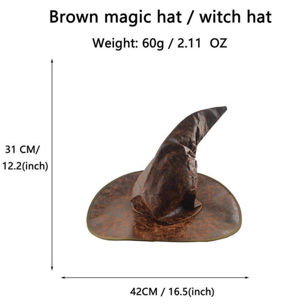 Halloween Leather Witch Wizard Hats Vintage Party Hat Headwear Props Decoration Cosplay Costume Accessories for Children Adult