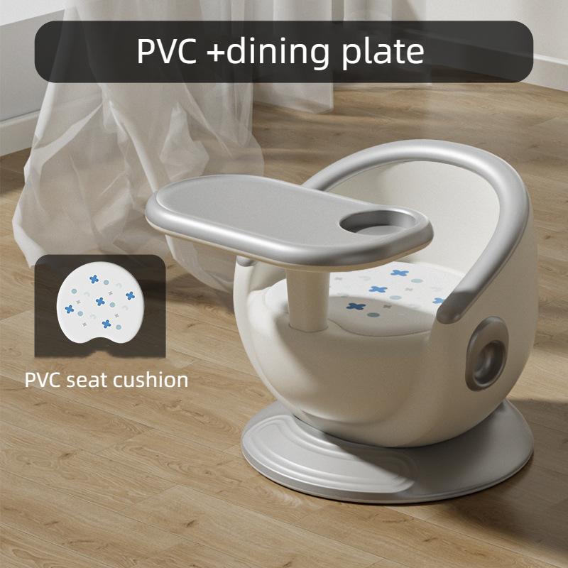 

Детский табурет, детская скамейка, обеденный стол, удобное и мягкое сиденье, утолщенный детский стульчик, домашний стул со спинкой, детский обеденный стульчик B серебряный