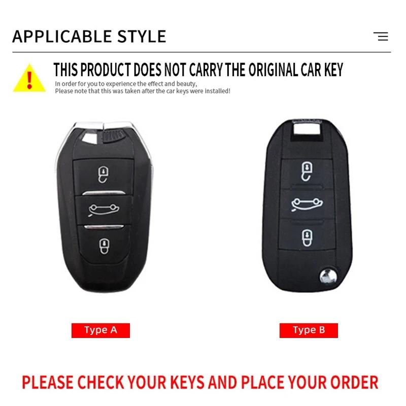 Car Flip Key Case Cover Shell For Peugeot 208 3008 308 508 408 2008 307 4008 For Citroen C4 C3 C6 CACTUS C8 Accessories