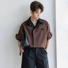 Retro Shirt Men's Summer Hong Kong Style Student Loose Niche Design Fun New Men's Clothing Tops Outerwear