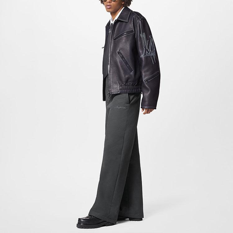 Louis Vuitton FW22 Leather Jacket Coat Men's Black 1AAVCA