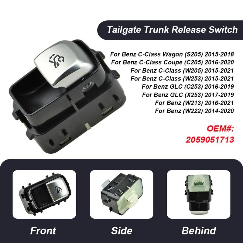 A2059051713 2059051713 Tailgate Trunk Release Switch 2229055111 For 2015-  Mercedes-Benz W205 S205 C205 GLC C253 X253