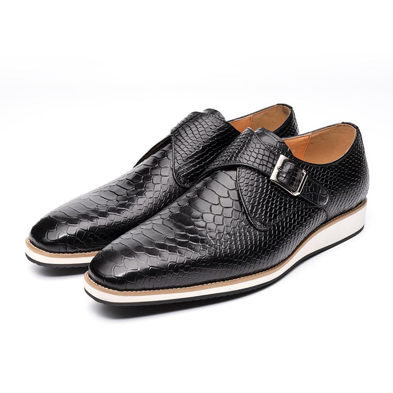 Fashion Casual Men Shoes New Fashion Genuine Leather Business Office Natural Handmade Comfortable Buckle Classic Monk Style Men's  Shoe