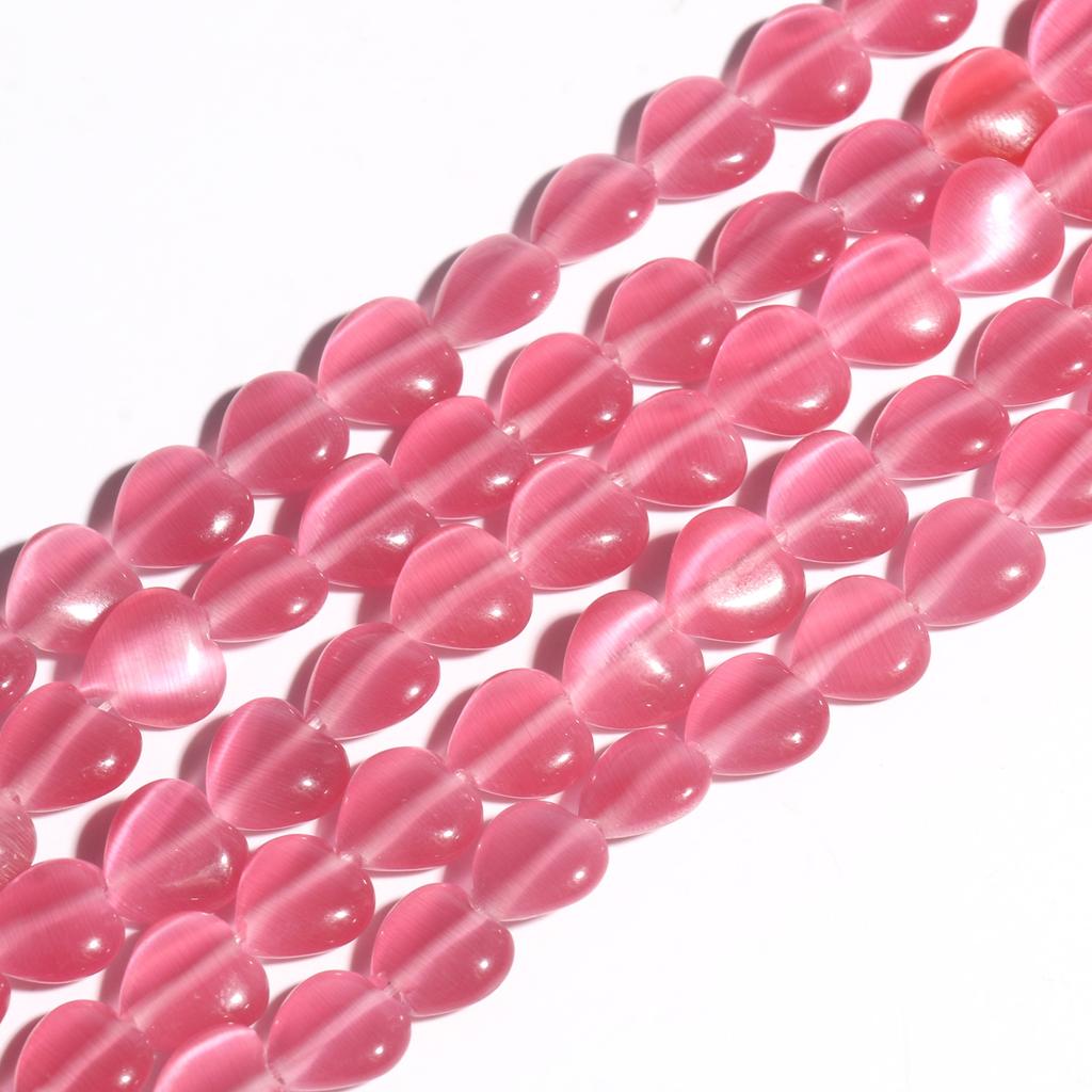 1 Stück Natursteinperlen 8 mm Katzenauge Mondstein Opal Herzformen Mix Farbe Lose Spacer Perlen für Schmuckherstellung DIY Armband Halskette