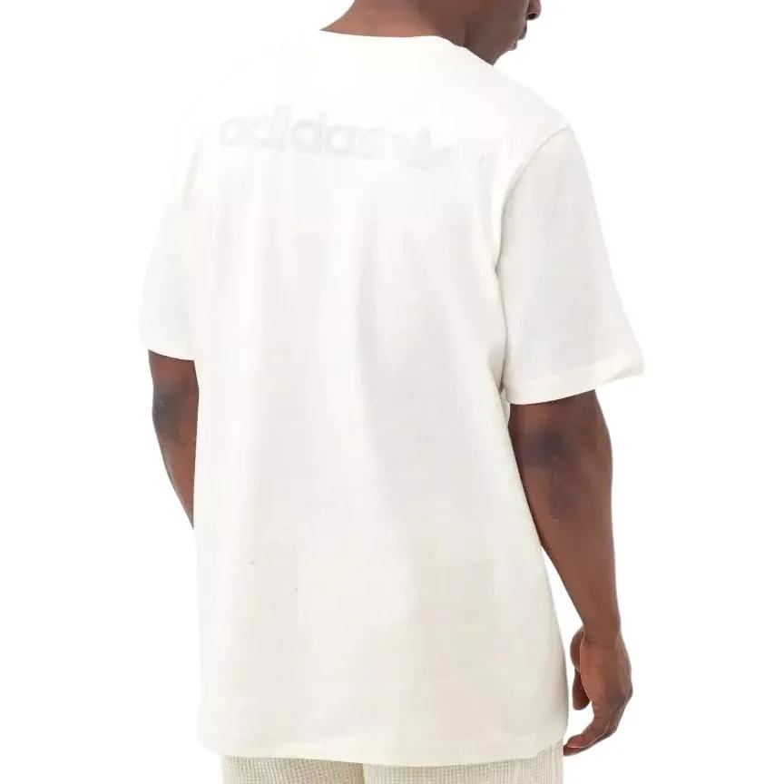 Adidas Originals T Shirts Men's White Crew Neck Moderate Straight Fit (Unisex) T-Shirts HP0443