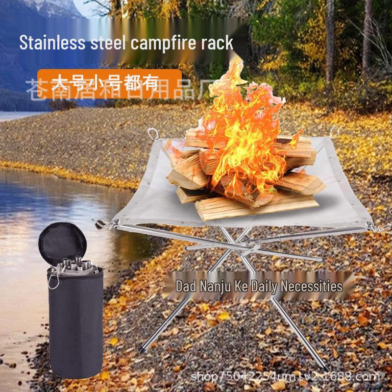 

Foldable Outdoor Camping Fire Pit and BBQ Stove Medium Stainless Steel Mesh (201)