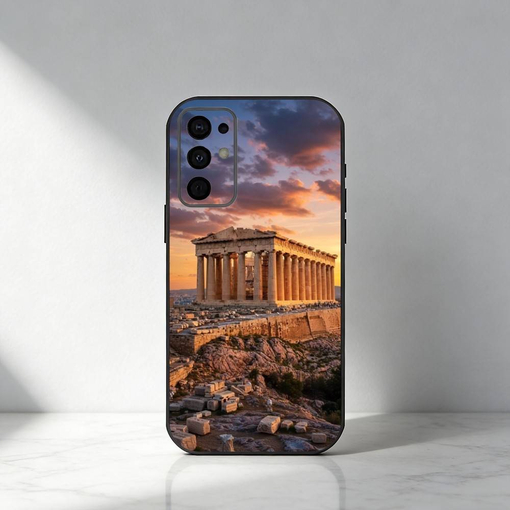 Coque de téléphone Célèbres Monuments du Monde Pour Samsung S25,S24,S21,S22,S23,S30,Ultra,S20,Plus,Fe,Note,5G Housse Noire