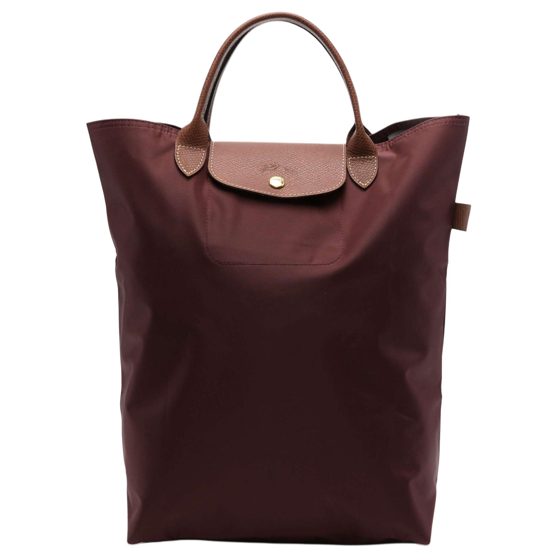 

Longchamp Le Pliage Tote Bag With Gold Hardware Closure Recycled Polyamide Canvas Women tote bags Deep-Purple 10168089P87 Basic Set (Bag)