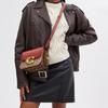 Coach Idol 21 Classic Logo Flap Chain Messenger Bag Women Shoulder Bag Brown Red CM551-B4NQ4