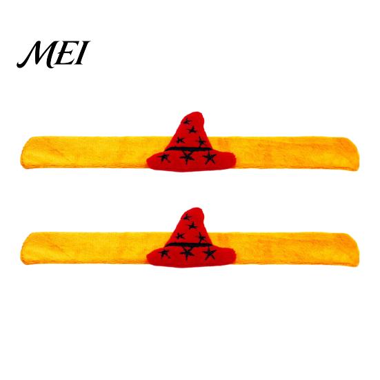 Spooky Costume Accessories for Adults 2 Pcs Halloween Slap Bracelets, Plush Pumpkin, Bat, Ghost, Black Cat Soft Fabric Snap Wristbands Bands