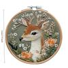 1pc Deer and Flower Pattern Embroidery DIY Fabric Craft Set with Tools