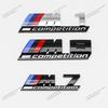 Emblema Premium BMW M Power para Porta-Malas Adesivo Logo Preto Brilhante Prata para M2 M3 M4 M5 M6 M8 Competition 13cm 10.5cm Decoração de Carro