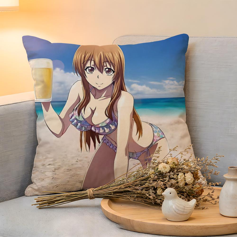 Cushion Cover Linen SkinFriendly Soft Decorative Case for Sofa Home Decor Anime GGrand Blue Dreaming Pillow cover