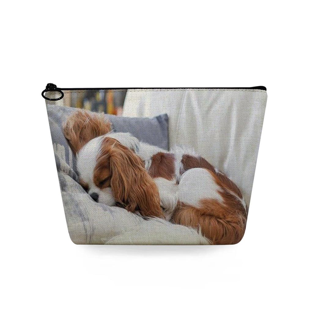 Women Dog Print Cosmetic Bag Toiletries Organize Travel Storage Case 6716