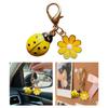 10pcs Ladybird Keychain With Daisy Accent Zinc Alloy Cute Animal Flower Theme Key Ring Pendant Accessories