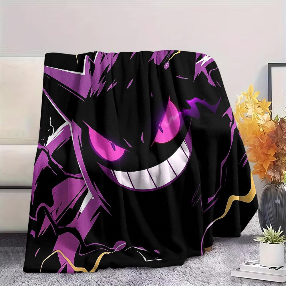Gengar  Print Flannel Blanket, High Quality Comfortable for All Seasons, Home Decor, Warmth and Comfort