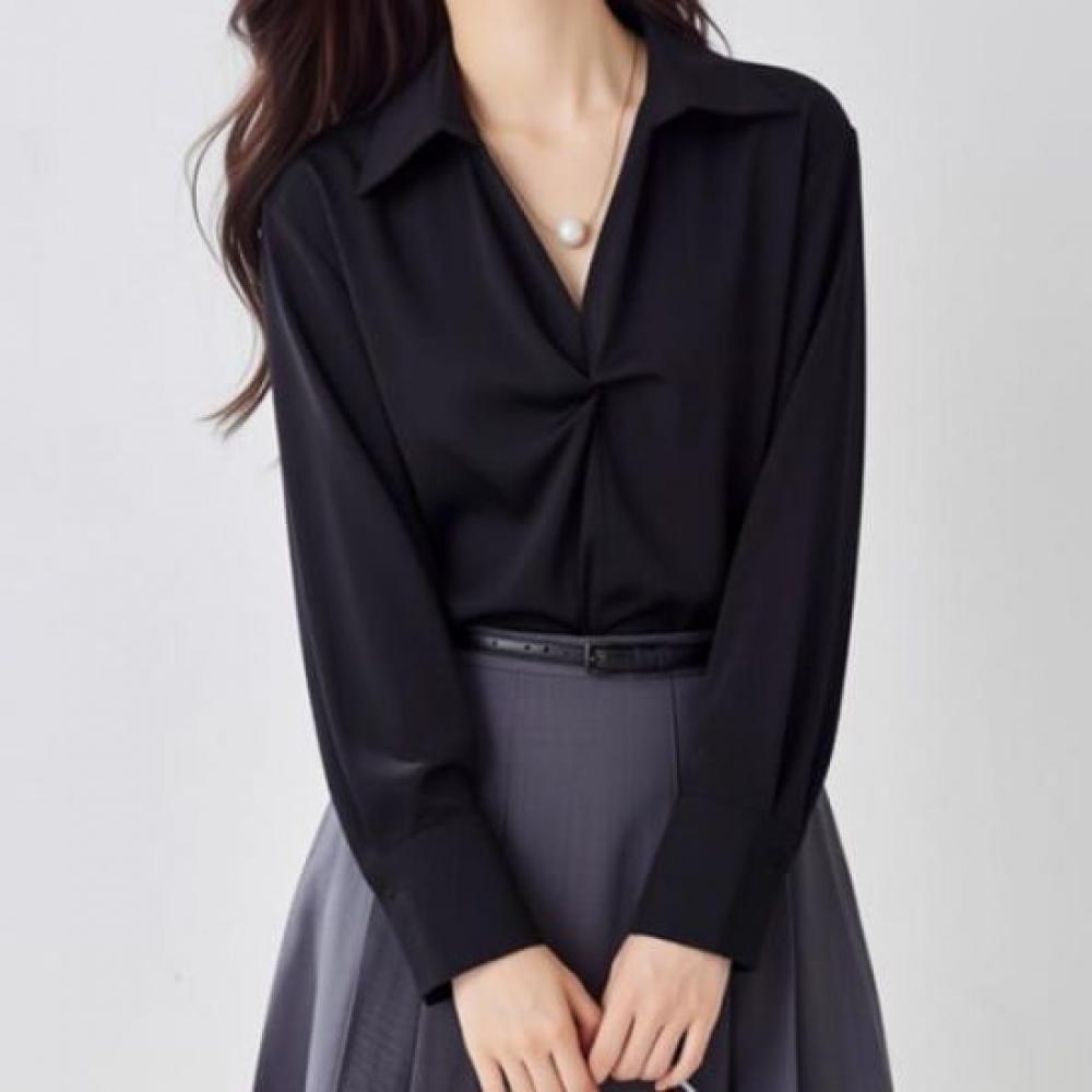 NaVaVa Office Twist V Neck Collar Long sleeVe Blouse Nb3015