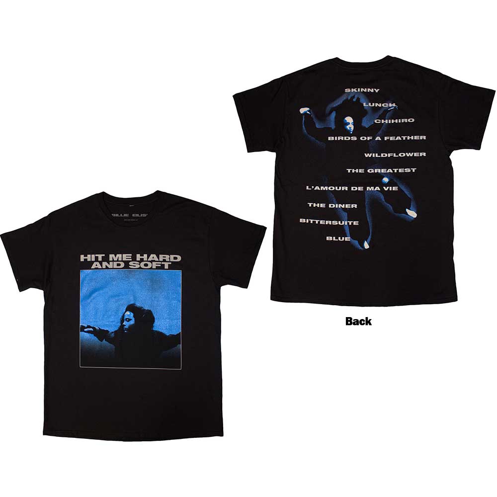 Billie Eilish TShirt Hit Me Hard And Soft Tracklist Back Print OFFICIAL NEW S