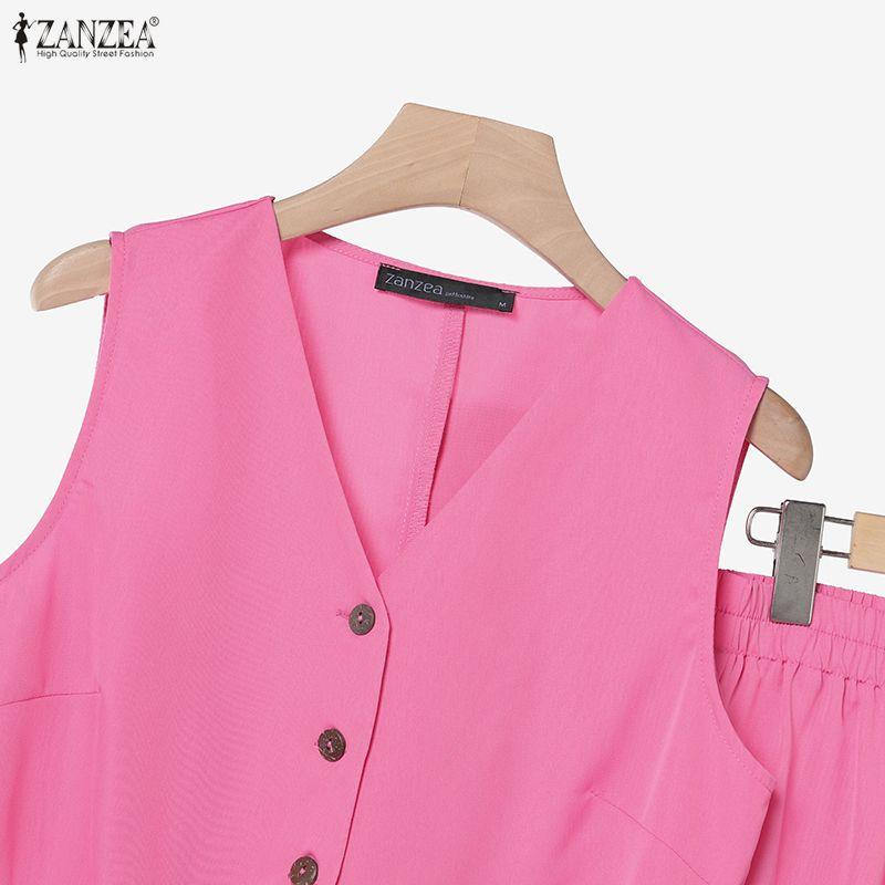 ZANZEA Women Sleeveless Vest Tops and Long Skirts Summer Two Piece Suit Sets