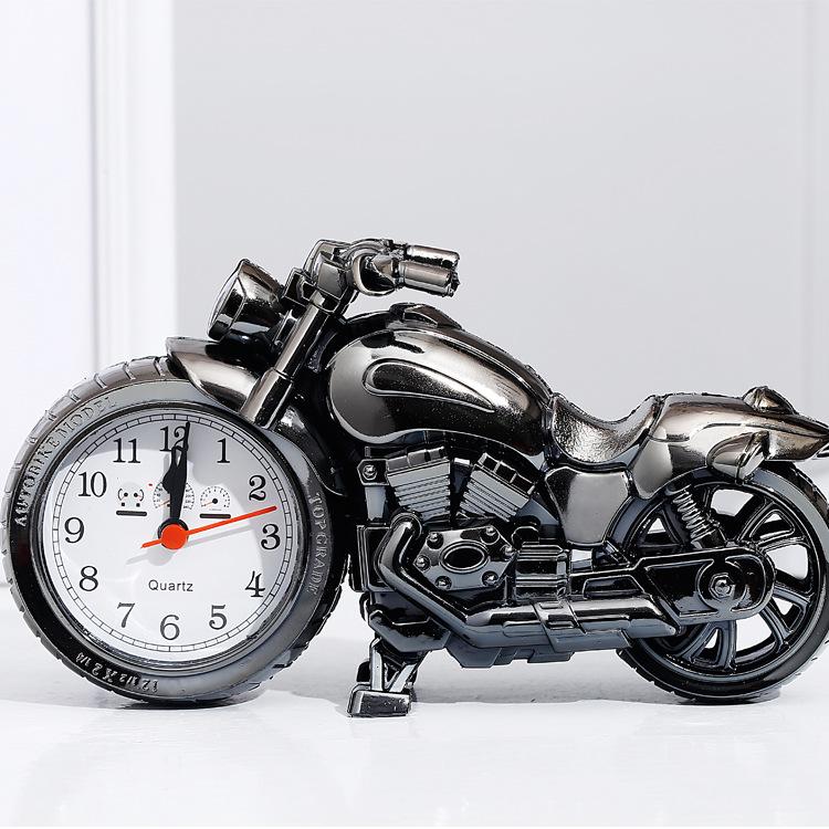 Creative Motorcycle Alarm  Clock Vintage Bedside Multipurpose Desktop Ornament