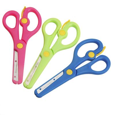 Cartoon Students Children Kids DIY Art Stationery Scissors Children Paper-cutting Safety Round Head Scissors Toy Art Scissors