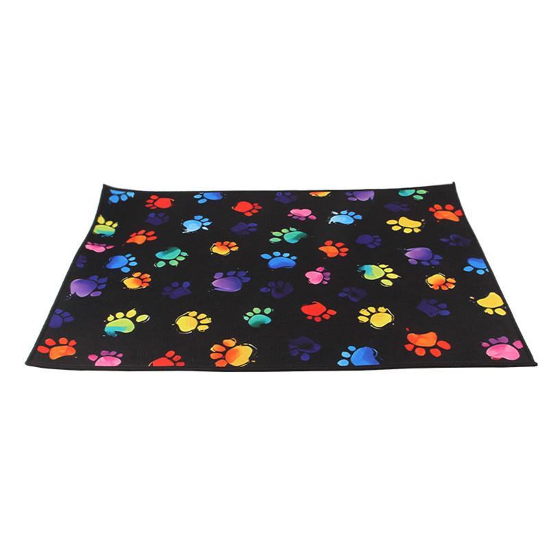 Pet Paw Pattern Floor Mat Multi-Function Non-Slip Cats Dogs Kennel Fence Carpets Household Pet Meal Mat Puppy Training Pad