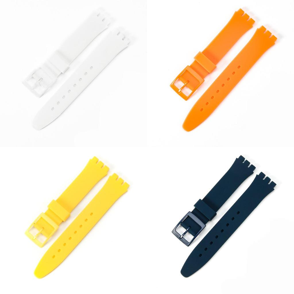 High-quality Silicone Watch Band For Swatch Multiple Colors Available 16mm 17mm 19mm 20mm