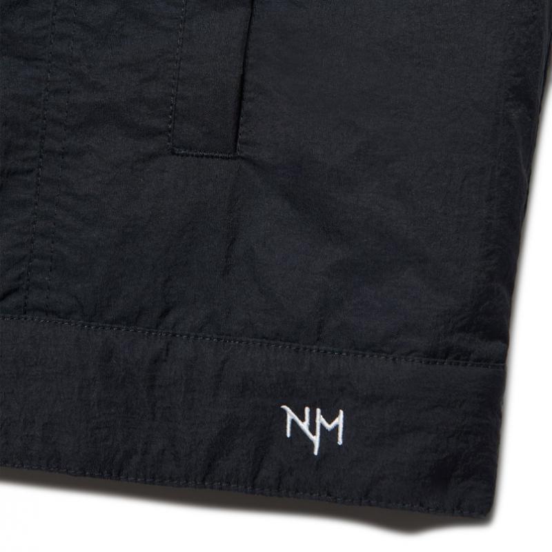 NOMANUAL Padded Nylon Trucker Jacket   Black