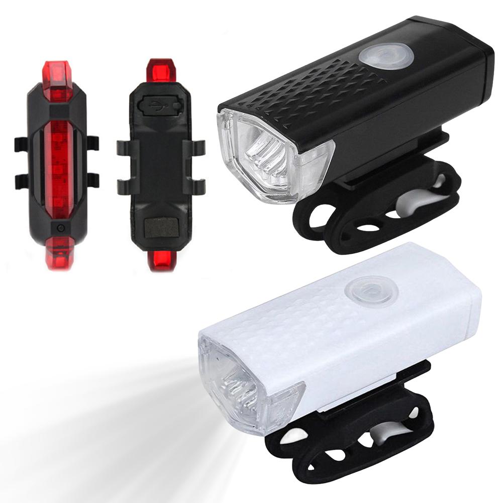 Bicycle Light Headlight Front Light with Taillight Flashlight LED Rechargeable Torch Cycling MTB Mountain High Beam Accessories