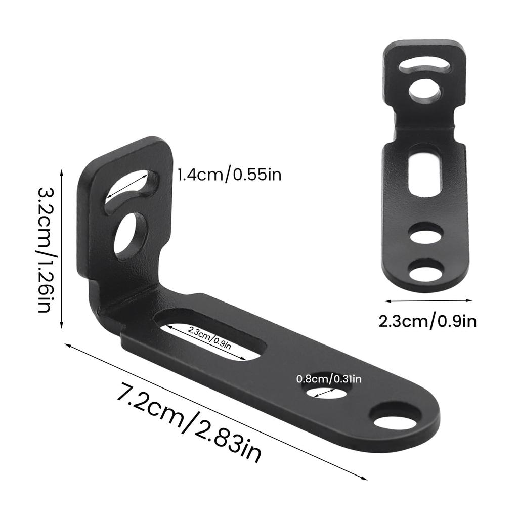 Biqing 2 PCS Bike Stay, 7 Characters, Bike Stay, Clamp Work Light, Mounted, Suitable for Motorcycles, Bicycles