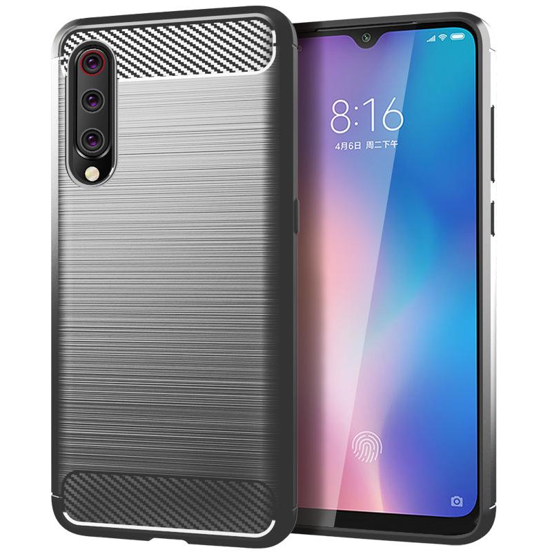 Shockproof Case For Mi 9 Lite Mi 9lite Phone Cover Silicone Brushed Cases For Xiaomi 9lite Mi9 Lite Carbon Fiber Case