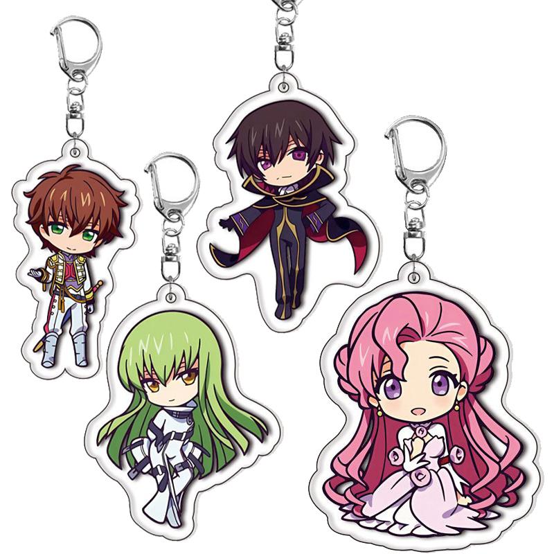 Cartoon Acrylic Lelouch Lamperouge Knight of Seven Printed Anime Figure Keychain Keyring Accessories Bag Charm Ornament Hanging