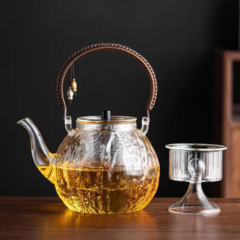 Glass Handle Pot for Steaming and Boiling Tea Household High Temperature Resistant Open Flame Boiling Teapot Radiant-cooker