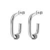 INS-Style European & American Oval Earrings - 18K Gold Stainless Steel Trendy Geometric Design for Women