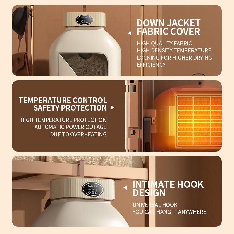 Folding Intelligent Constant Temperature Drying Machine for Household Small Rapid Drying Equipment Travel Portable Sterilization Clothes Dryer