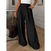 Women's Casual And Fashionable Color Loose Pants With Pocketes