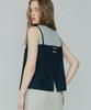 Ihr Back Button Sleeveless Top / Dark Navy