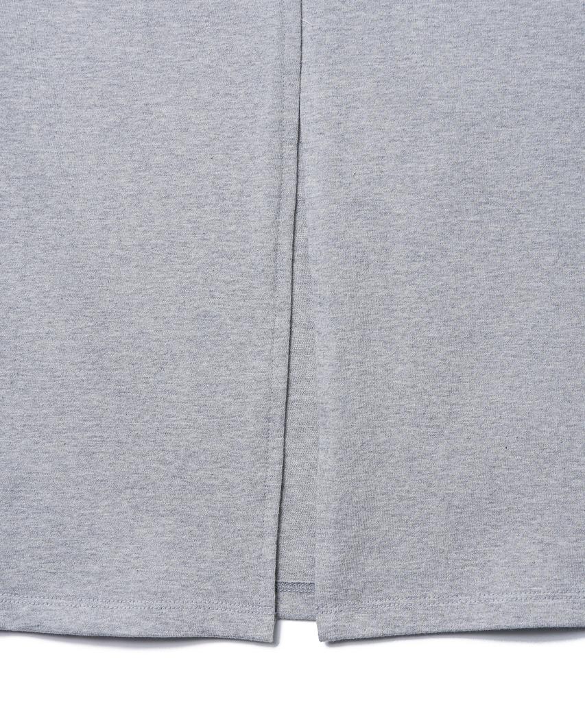 Tudment 50S Embroidered Long Skirt_Melange Gray