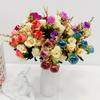 1pc Two-Tone Artificial Rose Bouquet - UV Resistant, Real Touch Fake Flowers Suitable for Spring, Valentine's Day, Wedding