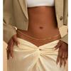 HipHop Doppelschichtige Bauchkette Damen Y2K Goldfarbe Strand Bikini Taille Körperkette Schmuck Eleganz Vielseitige Accessoires