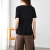 Women's 100% Mulberry Silk Embroidered T-Shirt
