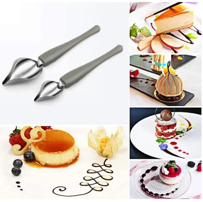 Chef Decoration Spoon Decorate Sushi Food Draw Tool Design Sauce Dressing Plate Dessert Bakeware Cake Gastronomy Coffee Spoon