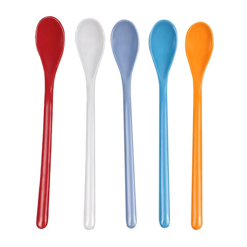 1pc Lange Griff Bunte Kunststoff Löffel Geschirr Löffel Für Kaffee Gelee Eis Dessert Vorspeise Rühren Löffel