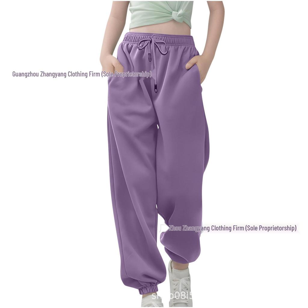 Enfärgade Långbyxor för Pojkar och Flickor, Löst Snitt för Vår/Höst, för Barn