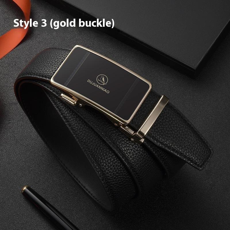 

Мужской деловой повседневный кожаный ремень из коровьей кожи 125cm (including button head)